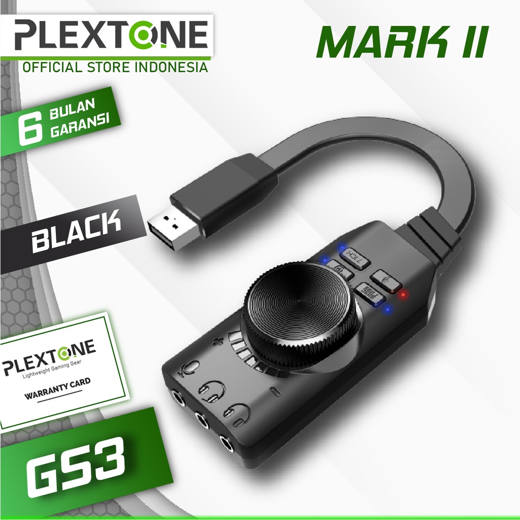 การ์ดเสียง Plextone GS3 อะแดปเตอร์ USB 7.1 คอมพิวเตอร์แล็ปท็อป Mac Windows