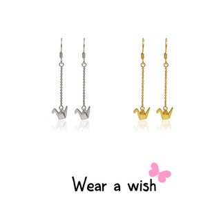 Earrings / ต่างหู : Origami Crane / นกกระเรียน พับกระดาษ