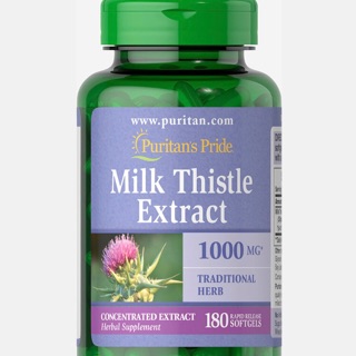 Puritan’s Pride Milk Thistle 4:1 Extract 1000 mg (Silymarin)/ 180 Softgels