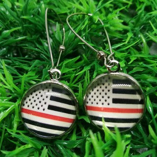 ต่างหู red line USA flag (style 2)