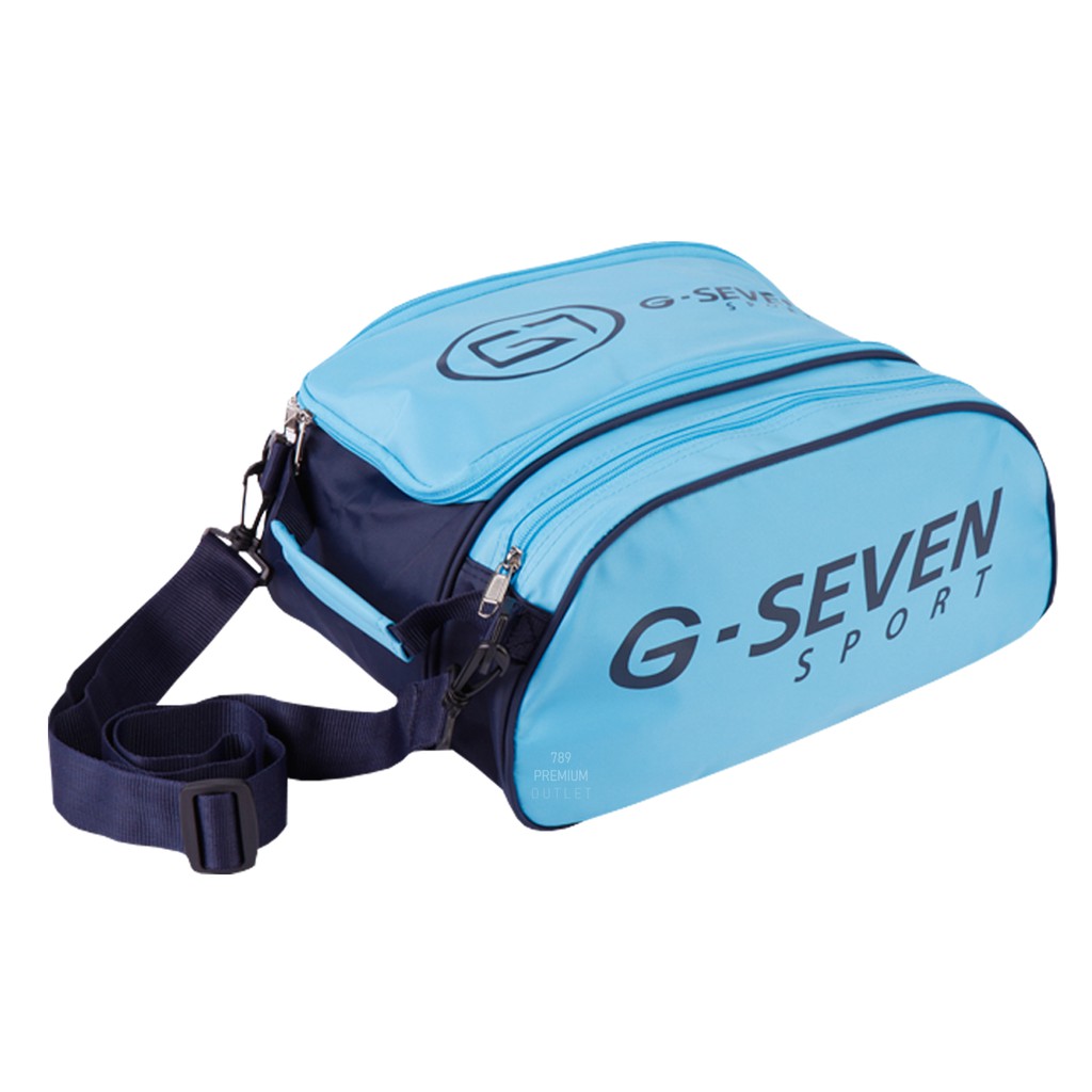 สีฟ้าสุดท้าย!! G8-316 มีสายสะพาย UNISEX G-SEVEN ผู้ใหญ่ วัยรุ่น เด็ก กระเป๋ากีฬา สะพายไหล่ Nylon PVC