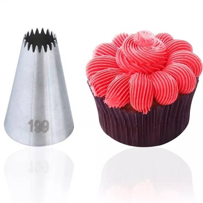 หัวบีบครีม หัวบีบตกแต่งเค้ก หัวบีบสแตนเลส หัวบีบครีมขนาดเล็ก เบอร์ 199