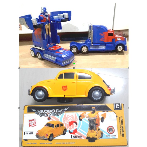 บับเบิ้ลบีรถแปลงร่าง optimus รถหุ่นยนต์ มีเสียงมีไฟ รถชนแล้วถอย รถแปลงร่าง