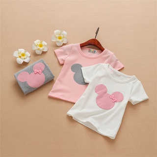 Summer Baby Girls Short Sleeve Cartoon Print T-shirt Kids Cotton Tops Tees Casual Blouse