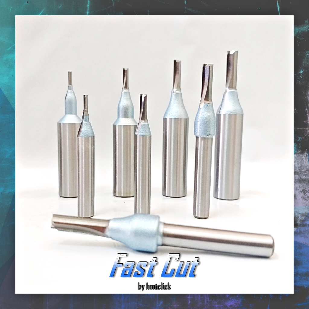 [Fast Cut] ดอกกัดตรง 2 ฟัน ดอกเร้าเตอร์ 1/2" ดอกทริมเมอร์ 1/4" ดอกคาร์ไบด์ ดอกCNC ดอกตรง งานไม้ เซาะร่อง แกะป้าย แกะสลัก