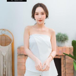 พร้อมส่ง1️⃣6️⃣9️⃣เสื้อเกาะอกชายเฉียง​ ทรงสวย