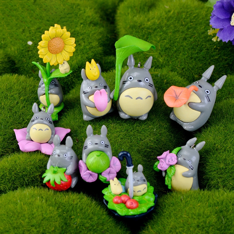 9 ชิ้น Moss micro ตกแต่งภูมิทัศน์ Creative Totoro ตุ๊กตา Totoro หัตถกรรมกระถางต้นไม้เครื่องประดับ