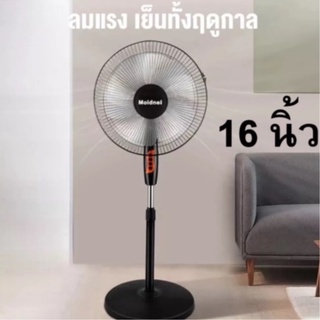 Moidnei พัดลม 16 นิ้ว 5ใบพัด (สีดำ)  พัดลมตั้งพื้น พัดลมตั้งโต๊ะ พัดลมตั้งโต้ะ พัดลมตั้งพื้่น พัดลมระบายอากาศ