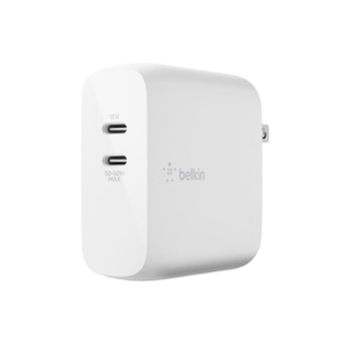 Belkin Wall USB Charger 2 USB-C (68W) Boost Charge White WCH003dqWH