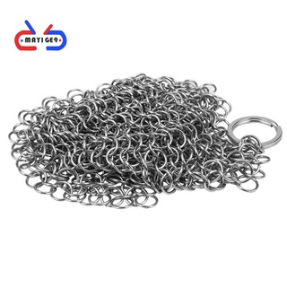 Cast Iron Cleaner -Premium 316 Stainless Steel Chainmail Scrubber , 8x6 Inch