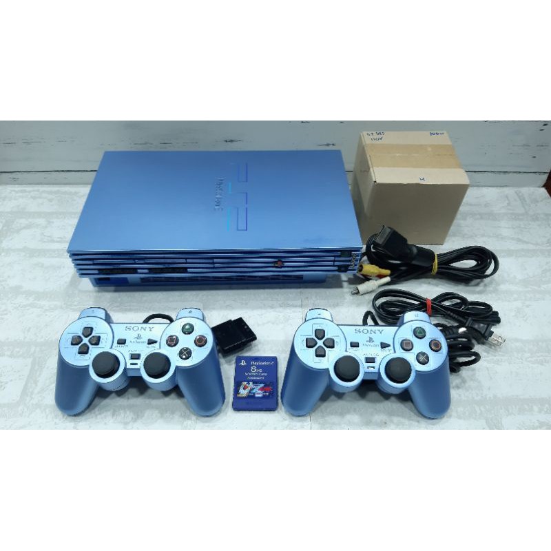 เคร อง Ps2 ร น Scph Aq Limited Aqua Blue Console เล นแผ นแท เล นแผ นก อปไม ได ต องเส ยบสเตปดาวน ม แถมให Shopee Thailand