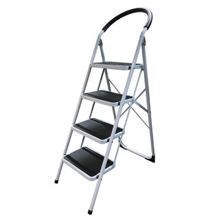 STEP STOOL WITH HANDLE BAR MATALL 4-STEP BLACK บันไดทางเดียว 4 ขั้น พับได้  สีเทา/ดำ บันไดสเต็ป บันได เครื่องมือช่างและฮ