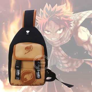 พร้อมส่ง กระเป๋าสะพายไหล่ ลายการ์ตูนอนิเมะ FAIRY TAIL Etherious Natsu สําหรับผู้ชาย