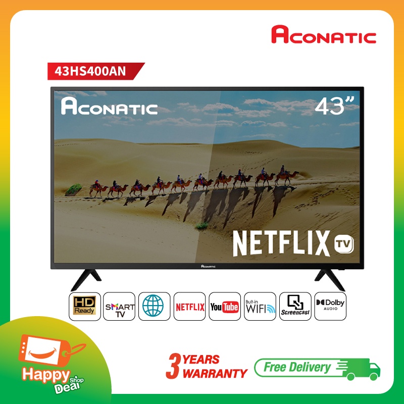 Aconatic Smart TV Full HD สมาร์ททีวี ขนาด 43 นิ้ว Netflix TV รุ่น 43HS400AN Netflix Ver 5.3 (รับประกันศูนย์ 3 ปี)