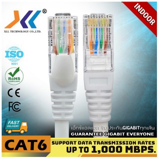 XLL LAN Network cable CAT6 สีขาว ความยาว 15m. 20m. 25m. 30m. 35m. 40m. 45m. 50m.(CAT6)