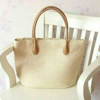 COD กระเป๋าสาน สีเบจอ่อน ธรรมชาติ