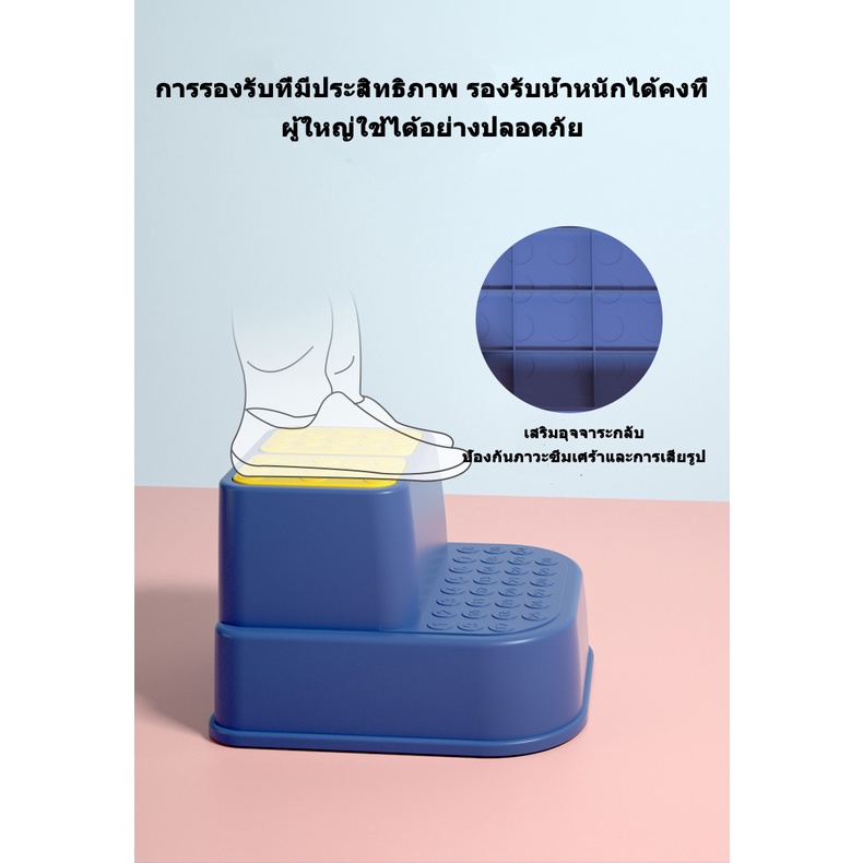 บันไดชักโครกเด็ก 2 ขั้น เก้าอี้นั่งยอง ที่เหยียบขึ้นชักโครกสำหรับเด็ก 2 ขั้น ราคา ถูกที่สุด ดีลบีเคเค แกลเลอรีภาพที่ 8