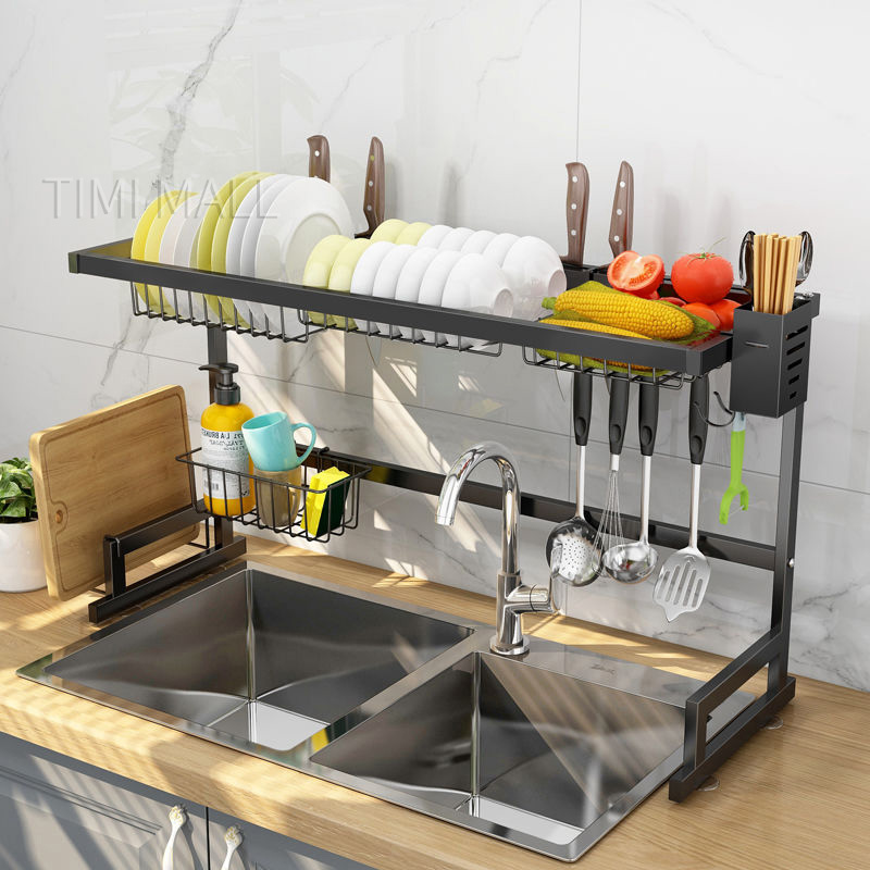 Kitchen Sink Organizer Rack Stainless Steel Dish Rack Plate Organizer ...