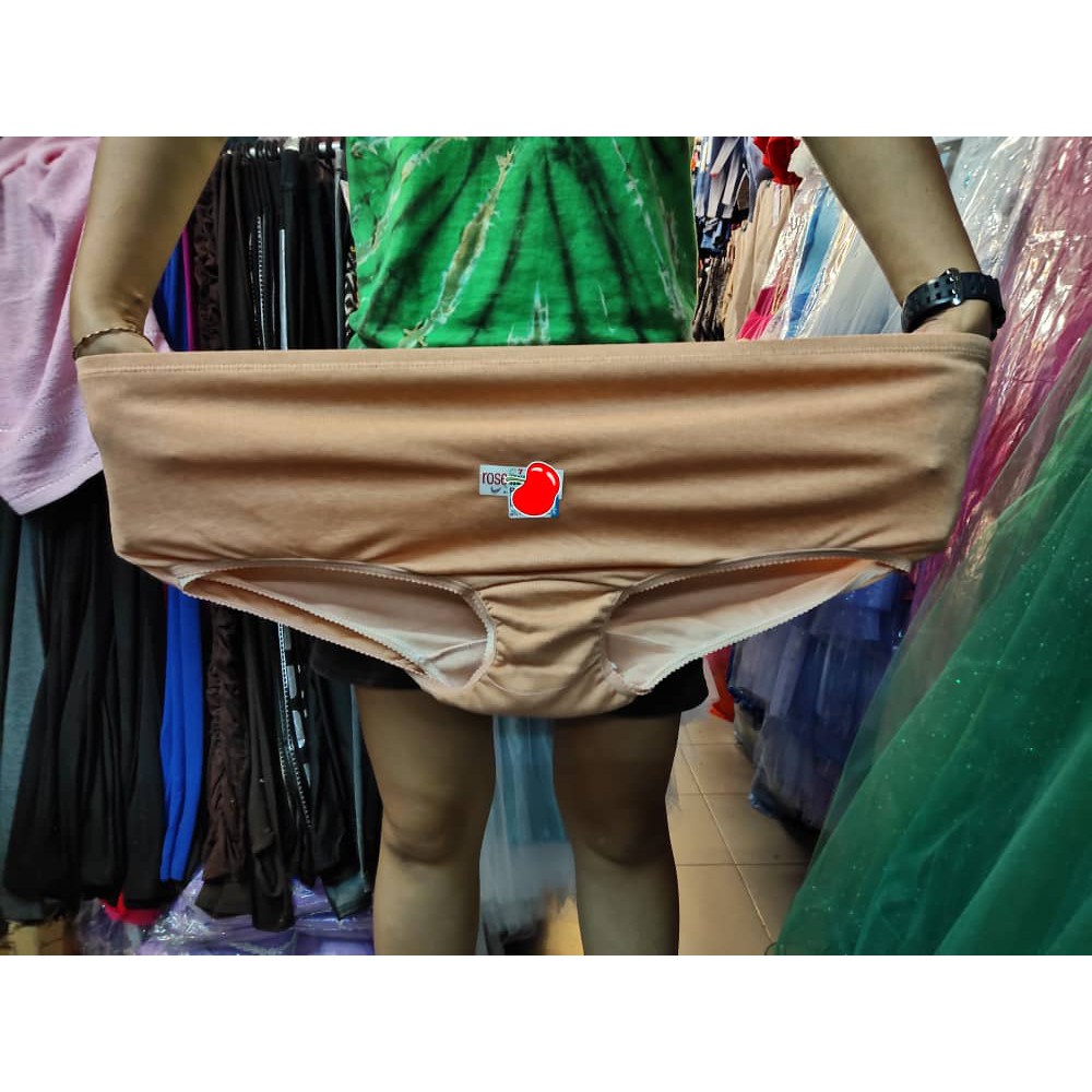 (777) 2 ชิ้นใน 1 ชุด Seluar Dalam Wanita Ektra Saiz เอวสูง