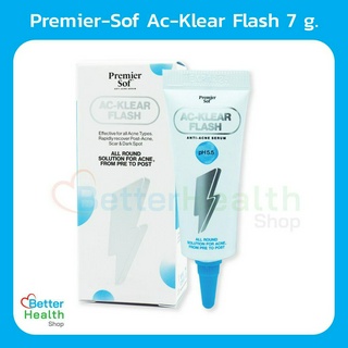 ☀️ EXP 12/07/26☀️  Premier-Sof Ac-Klear Flash 7 G. ซีรั่มแต้มสิว ปกป้องและดูแลปัญหาผิวที่เกิดจากสิวทุกชนิด