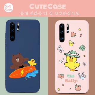 เคสโทรศัพท์ Huawei Nova 7 7i 6 7 SE 5T 5Z 5 5i Pro Y9 Prime 2019 Y9S Y6S P40 Pro Plus Lite E Y7P 2020 Y6P Y5P Y8P P20 P30 Pro Plus P20 P30 Lite Y7 Pro 2019 Nova 3e 3i 4e Mate 20 30 Lite Pro Case หมีสีน้ำตาล Lovely Design Soft TPU Cover