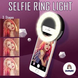แหวนแสงเซลฟีแสงแบบพกพาโทรศัพท์ความงามแสงแฟลชเติมแสงสำหรับสมา…