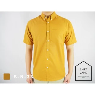คอปก/แขนสั้น (สีเข้ม) M/L/XL ผ้า OXFORD - SHIRT LAND เสื้อเชิ้ตผู้ชาย Short Sleeve Shirt
