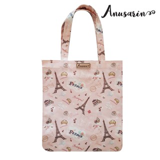 Anusarin by New Morning กระเป๋า Tote Bag ลายParis ผ้าแคนวาสเคลือบpvcกันน้ำ