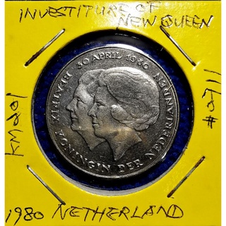 เหรียญ​ต่างประเทศ​ เนเธอแลนด์​ Netherlands, 2.5 Gulden, วาระ​ขึ้นครองราช​ย์Queen Beatrix, #0711, ใช้แล้ว​