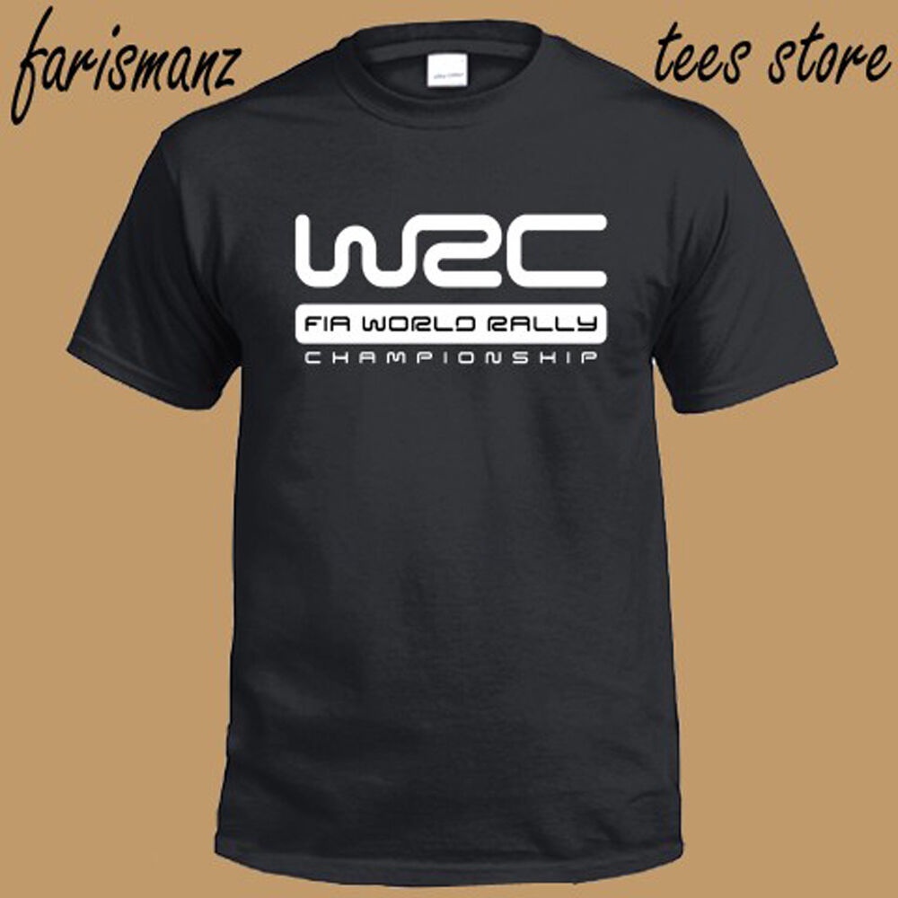 Wrc World Rally Championship เสื้อยืดผู้ชายสีดํา
