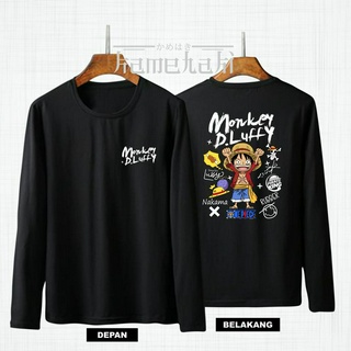 ใหม่!! Luffy LITTLE ANIME เสื้อยืดแขนยาว ผ้าฝ้าย ลายวันพีช 30s โอเวอร์ไซซ์ สไตล์ญี่ปุ่น สําหรับผู้ชาย และผู้หญิง