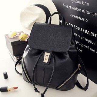 กระเป๋าเป้สะพายหลัง กระเป๋าเป้เกาหลี ผู้หญิง WP-124 (สีดำ)