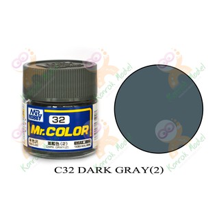 สีสูตรทินเนอร์ Mr.hobby Mr.color C32 Dark Gray (2) Semi-Gloss 10ml