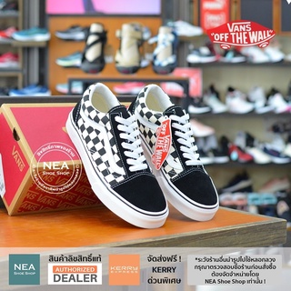 [ลิขสิทธิ์แท้] Vans Old Skool Primary Check (Repro) Black/True White   [M] NEA รองเท้า แวนส์ แท้