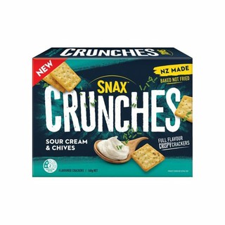 Snax Crunches Sour Cream &amp; Chives Cracke 160g สแน็ค ครั้นเชอร์ ซาวครีมและกุ้ยช่ายแคร็กเกอร์ 160 กรัม