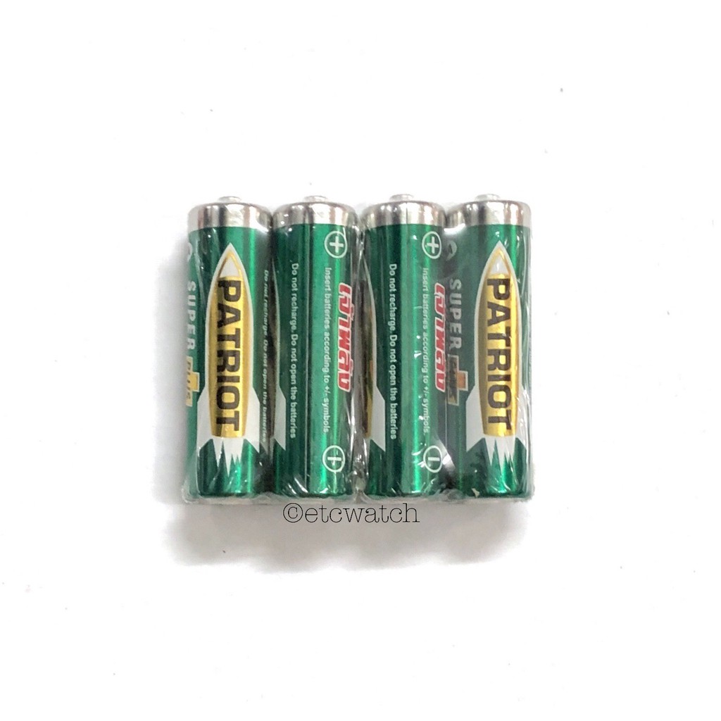 พร้อมส่ง> ถ่านไฟฉาย เจ้าพลัง (PATRIOT) ขนาด AA / 2A แพค 4 ก้อน