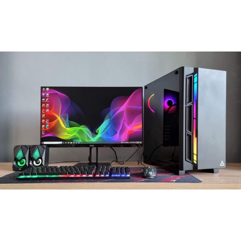 คอมเล่นเกมส์แรงๆ🚀 i3-Gen10 4คอร์ 8เธรด vga 4g,8g SSD 512G พร้อมจอ led24,27"