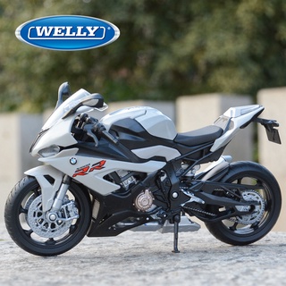 โมเดลรถจักรยานยนต์ Welly 1:12 BMW 2021 S1000RR สีเทา ของเล่นสําหรับเด็ก