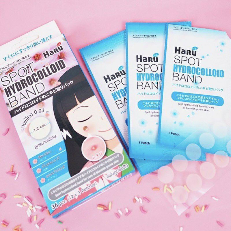 Haru - แผ่นแปะสิว (Haru Spot Hydrocolloid Band) ฮารุ สปอท ไฮโดรคอลลอยด์ แบนด์ แผ่นดูดซับสิว/แผ่นแปะส