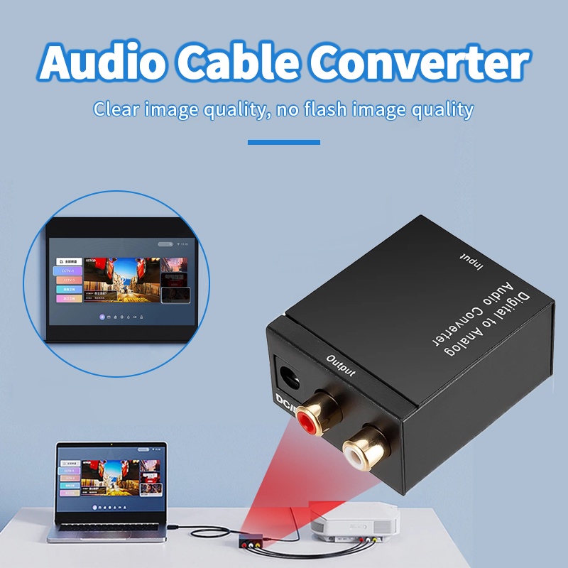 ตัวแปลงสัญญาณ สาย optical ไฟเบอร์ดิจิตอลเปิดตัวแปลงสัญญาณเสียงอนาล็อก พร้อมแจ็ค AUX3.5มม