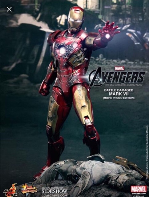 HOT TOYS Avengers Iron Man MK7 Mark VII BATTLE DAMAGED