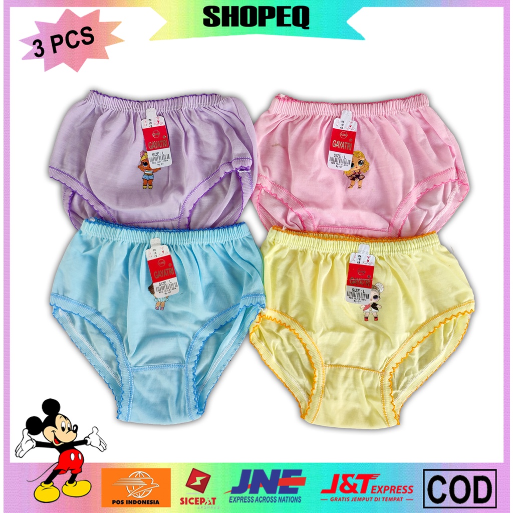 3 ชิ้น TODDLER GIRLS UNDERWEAR TODDLER PANTS PAUD NEWBORN BABY GIRLS CD