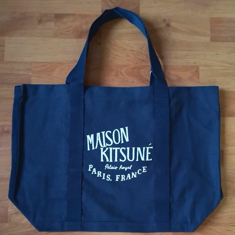 MAISON KITSUNE Logo Print Cotton-Canvas Tote Bag