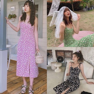 ชุดเดรส‼️พร้อมส่ง Daisy’s dress 🌼 เดรสผูกไหล่ เสริมฟองน้ำอก สม้อกอกหลัง