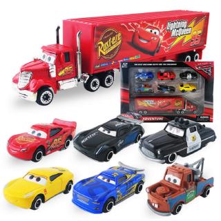 โมเดลรถยนต์ดิสนีย์ pixar cars mcqueen jackson 7 ชิ้น/ชุด