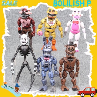 Bolilishp ตุ๊กตาฟิกเกอร์ Five Nights at Freddys Funko มีไฟ LED ถอดออกได้ ของเล่นสําหรับเด็ก