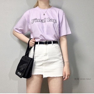 😈เสื้อยืดแขนสั้นคอกลม สกรีนลาย Final lap