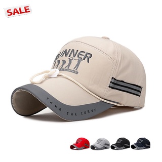 tdg Men Baseball Cap Sunscreen Wind-proof Rope Fast Dry Letter Reflective Strip Outdoor Casual Hat