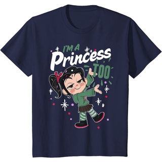 เสื้อยืดผ้าฝ้ายพรีเมี่ยม เสื้อยืด พิมพ์ลายกราฟิกโลโก้ Disney Wreck It Ralph 2 Princess