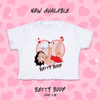 เสื้อครอป แขนหยัก ลาย Betty Boop